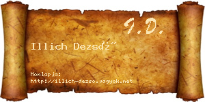 Illich Dezső névjegykártya